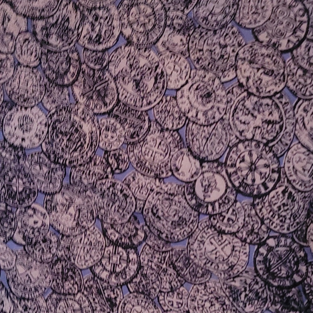 Vintage 1950’s BROOKE CADWALLADER SILK Scarf "Coins" - Picture 3 of 5